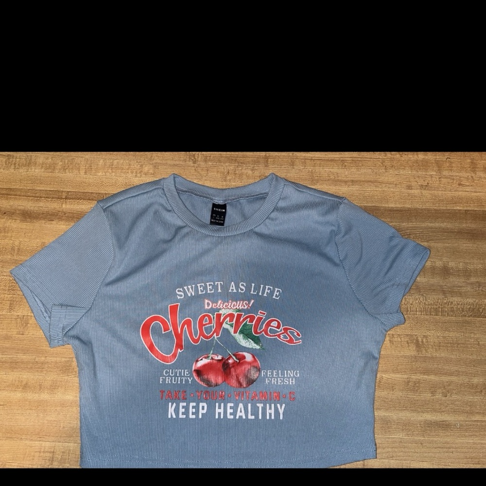 Crop top SHEIN large blue